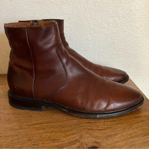 Frye | Shoes | Frye Mens Paul Inside Zip Brown Leather Boots  display picture 1